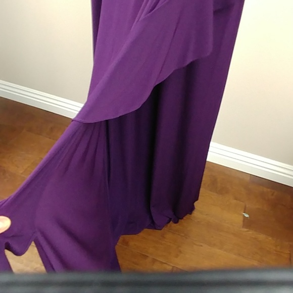 Formal One Shoulder Purple Full Length Dress 10 - Picture 6 of 8